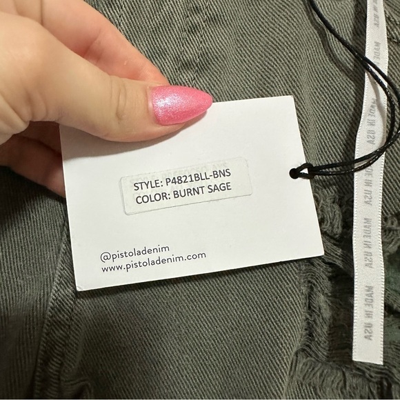 Pistola Gigi Low Rise Cut Off Shorts in Burnt Sage - Picture 9 of 9